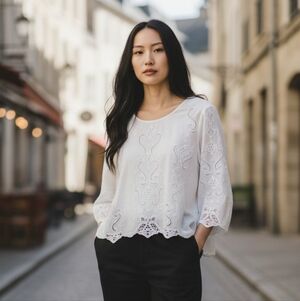 Cynthia Rowley White Embroidered Blouse.